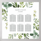 Eucalyptus Green Foliage Wedding Seding Chart Poster (Voorkant)
