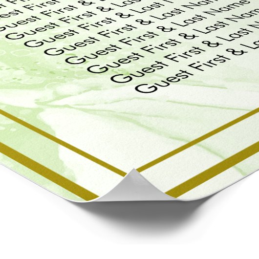 Eucalyptus Green Foliage Wedding Seding Chart Poster (Hoek)