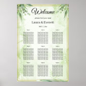 Eucalyptus Green Foliage Wedding Seding Chart Poster (Voorkant)