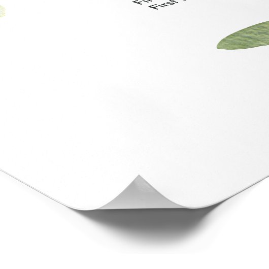 Eucalyptus Green Foliage Wedding Seding Chart Poster (Hoek)