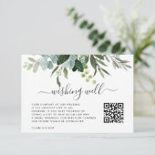 Eucalyptus Green Foliage Wishing Good with QR Code Informatiekaartje (Staand voorkant)