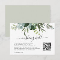 Eucalyptus Green Foliage Wishing Good with QR Code