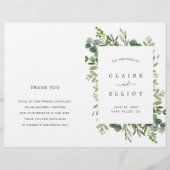Eucalyptus Green Foliage Wreatding Wedding Program (Voorkant)