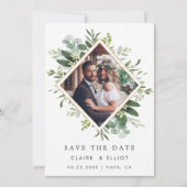 Eucalyptus Green Foliage Wreatfoto Save The Date (Voorkant)