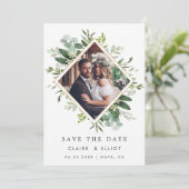 Eucalyptus Green Foliage Wreatfoto Save The Date (Staand voorkant)