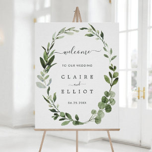 Eucalyptus Green Foliage Wreath Weddenschap Welkom Poster