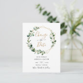 Eucalyptus Green Geometric Wijzig de datum Briefkaart (Staand voorkant)