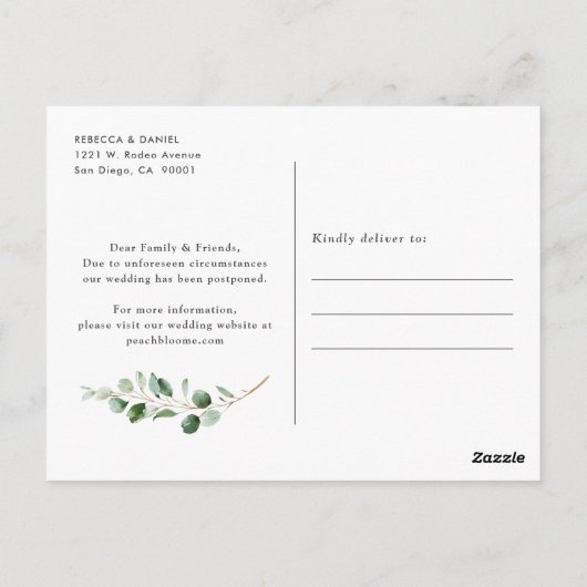 Eucalyptus Green Geometric Wijzig de datum Briefkaart (Achterkant)