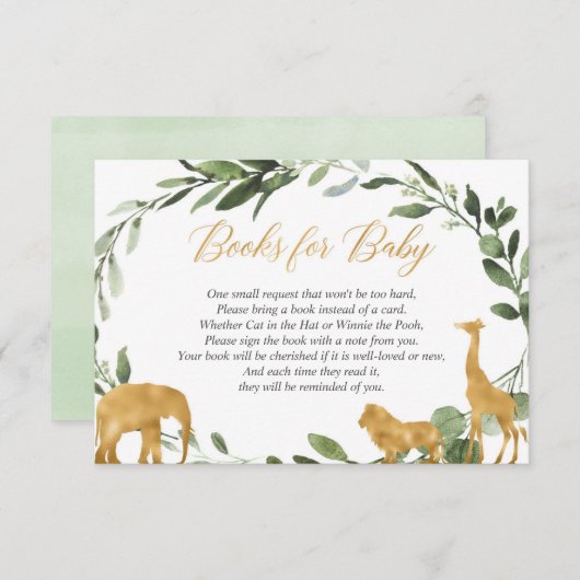 Eucalyptus green gold book request insert informatiekaartje (Voorkant / Achterkant)