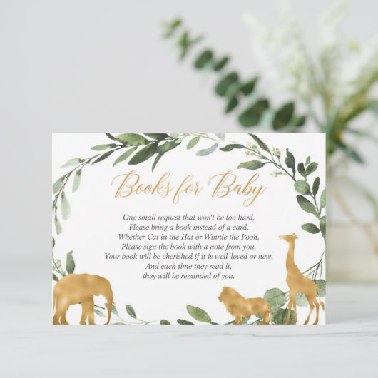 Eucalyptus green gold book request insert informatiekaartje (Staand voorkant)