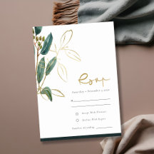 Eucalyptus Green Gold Foil Foliage Weddenschap RSV