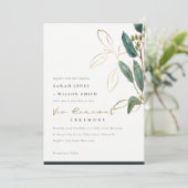 EUCALYPTUS GREEN GOLD FOLIAGE VOW RENEWAL INVITE BEDANKKAART (Staand voorkant)