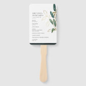 EUCALYPTUS GREEN GOLD FOLIAGE WEDDING PROGRAMMA HANDWAAIER (Voorkant)