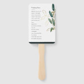 EUCALYPTUS GREEN GOLD FOLIAGE WEDDING PROGRAMMA HANDWAAIER (Achterkant)