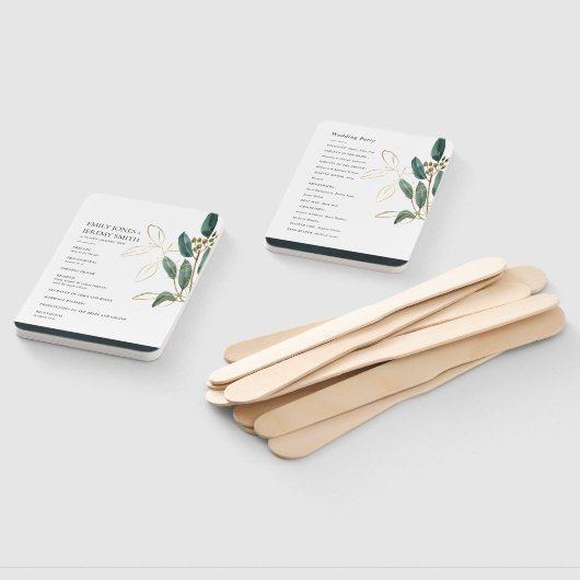 EUCALYPTUS GREEN GOLD FOLIAGE WEDDING PROGRAMMA HANDWAAIER (Niet-gemonteerd)