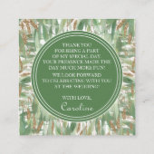 Eucalyptus Green Gold Glitter Bruid Dank u Informatiekaartje (Achterkant)