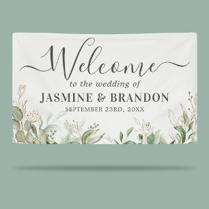 Eucalyptus Green Gold Weduwen Welkom Spandoek