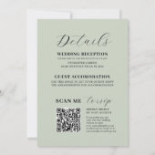 Eucalyptus Green & Gold Wreatall in One Wedding Kaart (Achterkant)