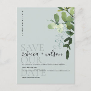 EUCALYPTUS GREEN GRAY WATERVERF BEWAREN DE DATUM AANKONDIGINGSKAART