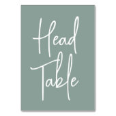 Eucalyptus Green Hand Scripted Head-tabel Kaart (Achterkant)