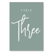 Eucalyptus Green Hand Scripted Table DRIE Kaart (Achterkant)