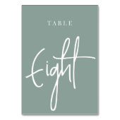 Eucalyptus Green Hand Scripted Table EIGHT Kaart (Achterkant)