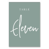 Eucalyptus Green Hand Scripted Table ELEVEN Kaart (Achterkant)