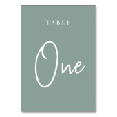 Eucalyptus Green Hand Scripted Table ONE Kaart (Achterkant)