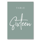 Eucalyptus Green Hand Scripted Table SIXTEEN Kaart (Voorkant)