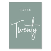 Eucalyptus Green Hand Scripted Table TWENTY Kaart (Achterkant)