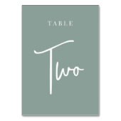 Eucalyptus Green Hand Scripted Table TWO Kaart (Achterkant)