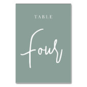 Eucalyptus Green Hand Scripted Table VIER Kaart (Achterkant)