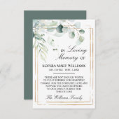 Eucalyptus Green laat sympathie voor het geheugen  Bedankkaart (Voorkant / Achterkant)