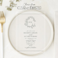 Eucalyptus Green Leafy Crest Monogram Weddenschap