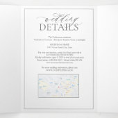 Eucalyptus Green Leafy Crest Monogram Weddenschap Drieluik Uitnodiging (Binnenkant midden)