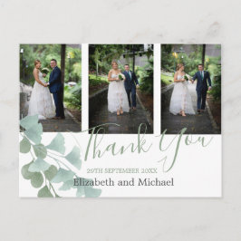 Eucalyptus Green Leaves Elegant Weddenschap Bedank Briefkaart