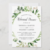 Eucalyptus Green Leaves Wedding Rehearsal Dinner Kaart (Voorkant)