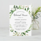 Eucalyptus Green Leaves Wedding Rehearsal Dinner Kaart (Staand voorkant)