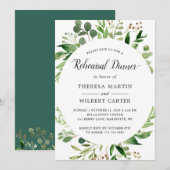 Eucalyptus Green Leaves Wedding Rehearsal Dinner Kaart (Voorkant / Achterkant)
