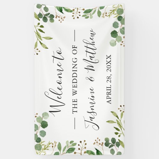 Eucalyptus Green Leaves Wedparty Spandoek (Verticaal)