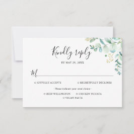 Eucalyptus Green Maaltijd opties RSVP Kaartje