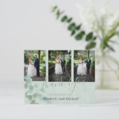 Eucalyptus Green Marble Elegant Weddenschap Bedank Briefkaart (Staand voorkant)