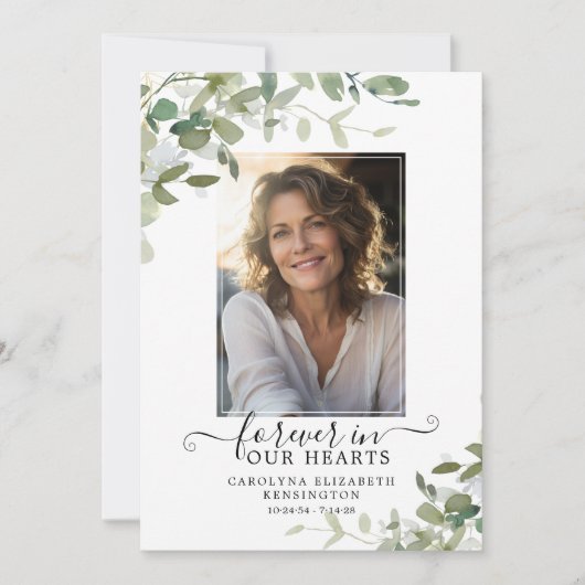 Eucalyptus Green Memorial begrafenisprogramma Kaart (Voorkant)