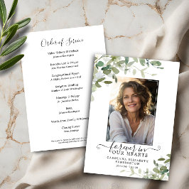 Eucalyptus Green Memorial begrafenisprogramma Kaart