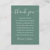 Eucalyptus Green Modern Script Wedding Bedankt Plaatskaartje (Voorkant)
