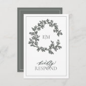Eucalyptus Green Monogram Weddenschap RSVP-kaart RSVP Kaartje (Voorkant / Achterkant)