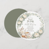 Eucalyptus Green Palette Tea Party Bridal Shower Kaart (Voorkant / Achterkant)
