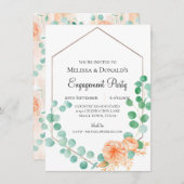 Eucalyptus Green Peach Floral Engagement Party (Voorkant / Achterkant)