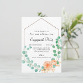 Eucalyptus Green Peach Floral Engagement Party (Staand voorkant)