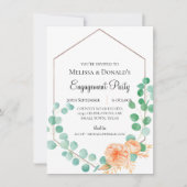 Eucalyptus Green Peach Floral Engagement Party (Voorkant)